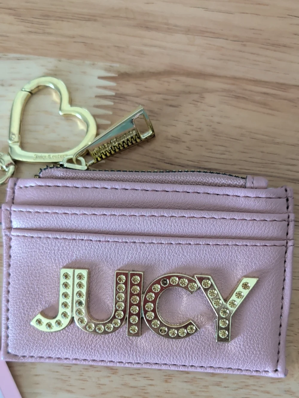 Lilac Rhinestone 'JUICY' Card Case Key Holder